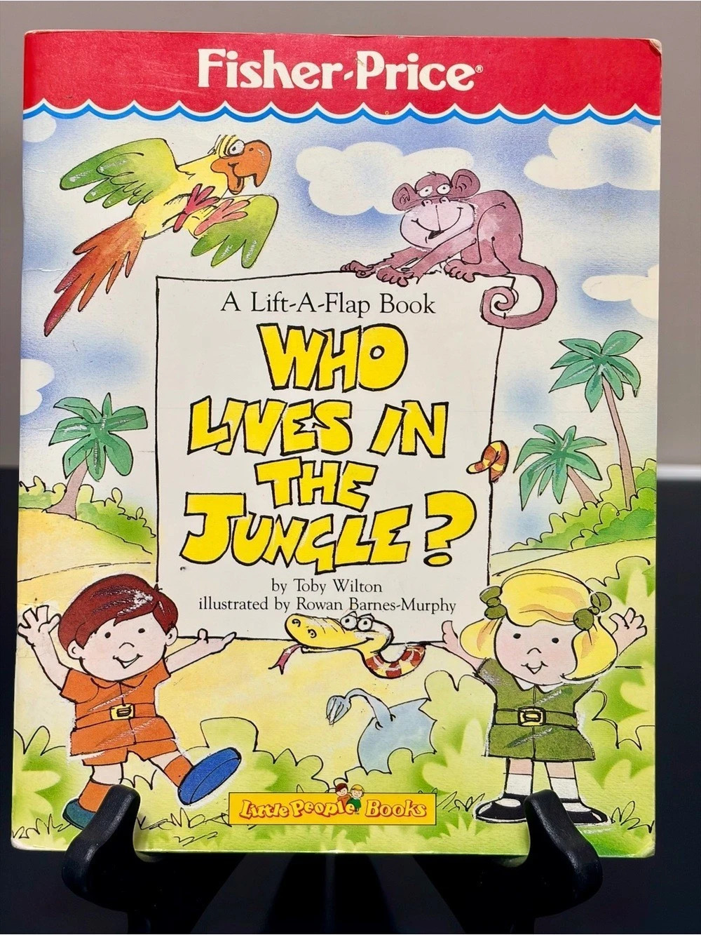 Vintage 1987 Fisher-Price Little People Lift-A-Flap “Who Lives in the Jungle?”